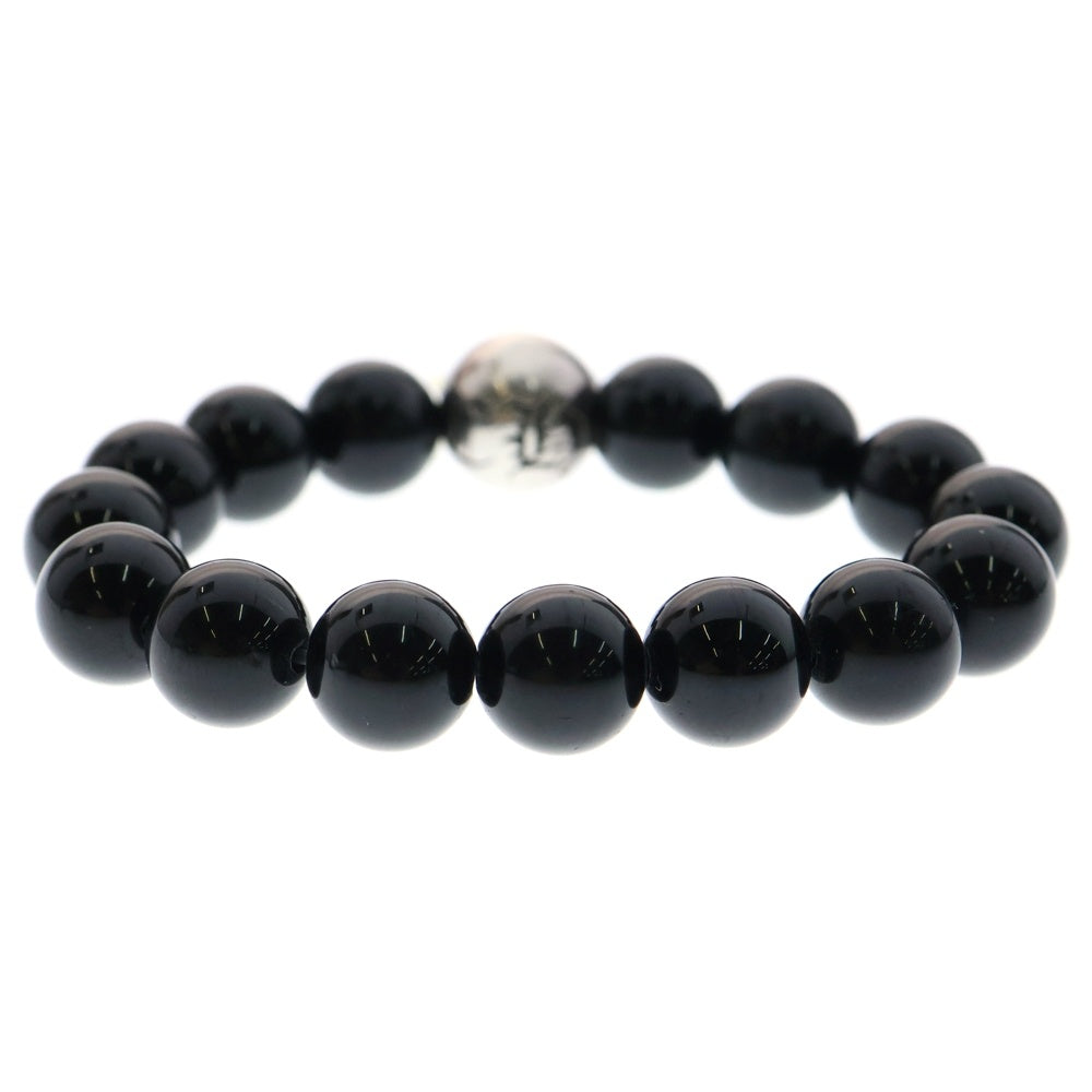 CHROME HEARTS(クロムハーツ) 8mm BEAD ブラックコーラルビーズブレスレット シルバー/ブラック