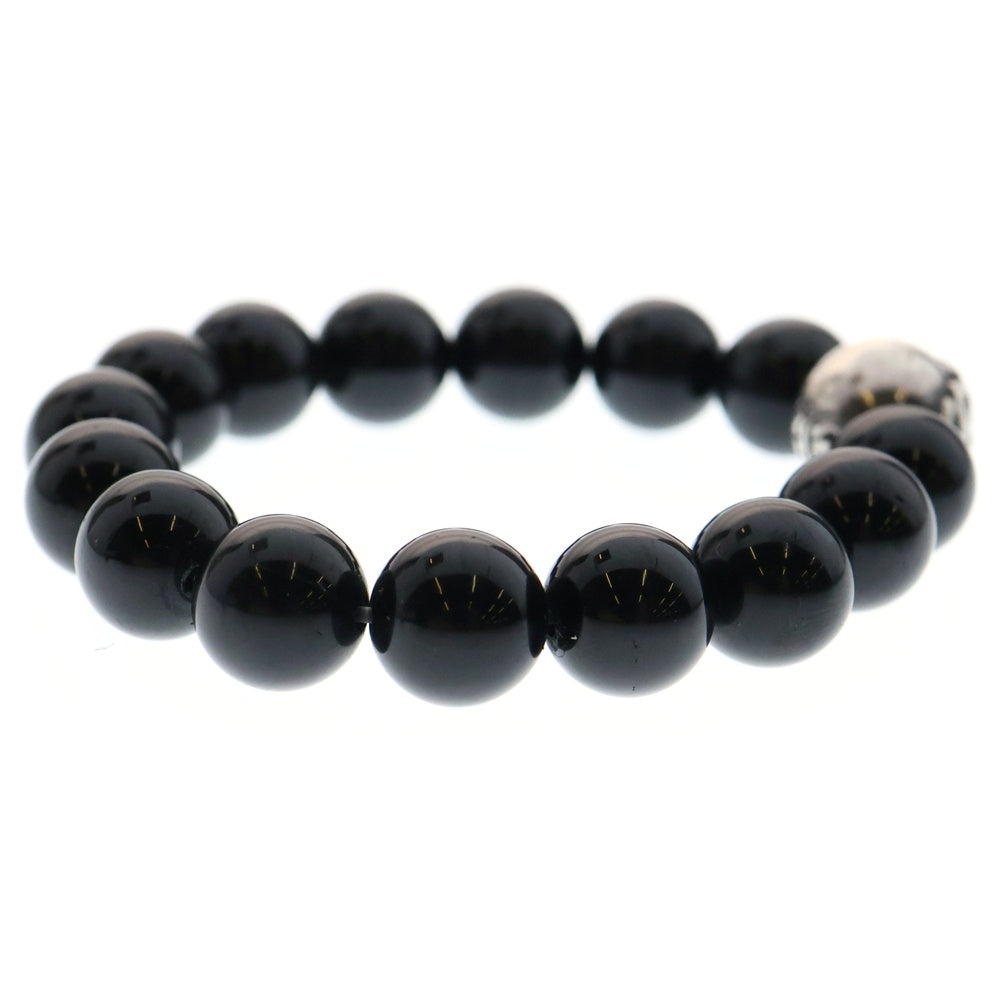 CHROME HEARTS(クロムハーツ) 8mm BEAD ブラックコーラルビーズブレスレット シルバー/ブラック