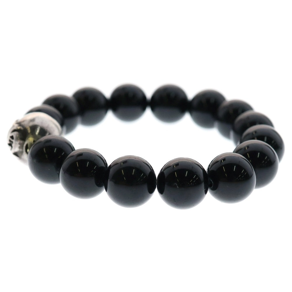 CHROME HEARTS(クロムハーツ) 8mm BEAD ブラックコーラルビーズブレスレット シルバー/ブラック