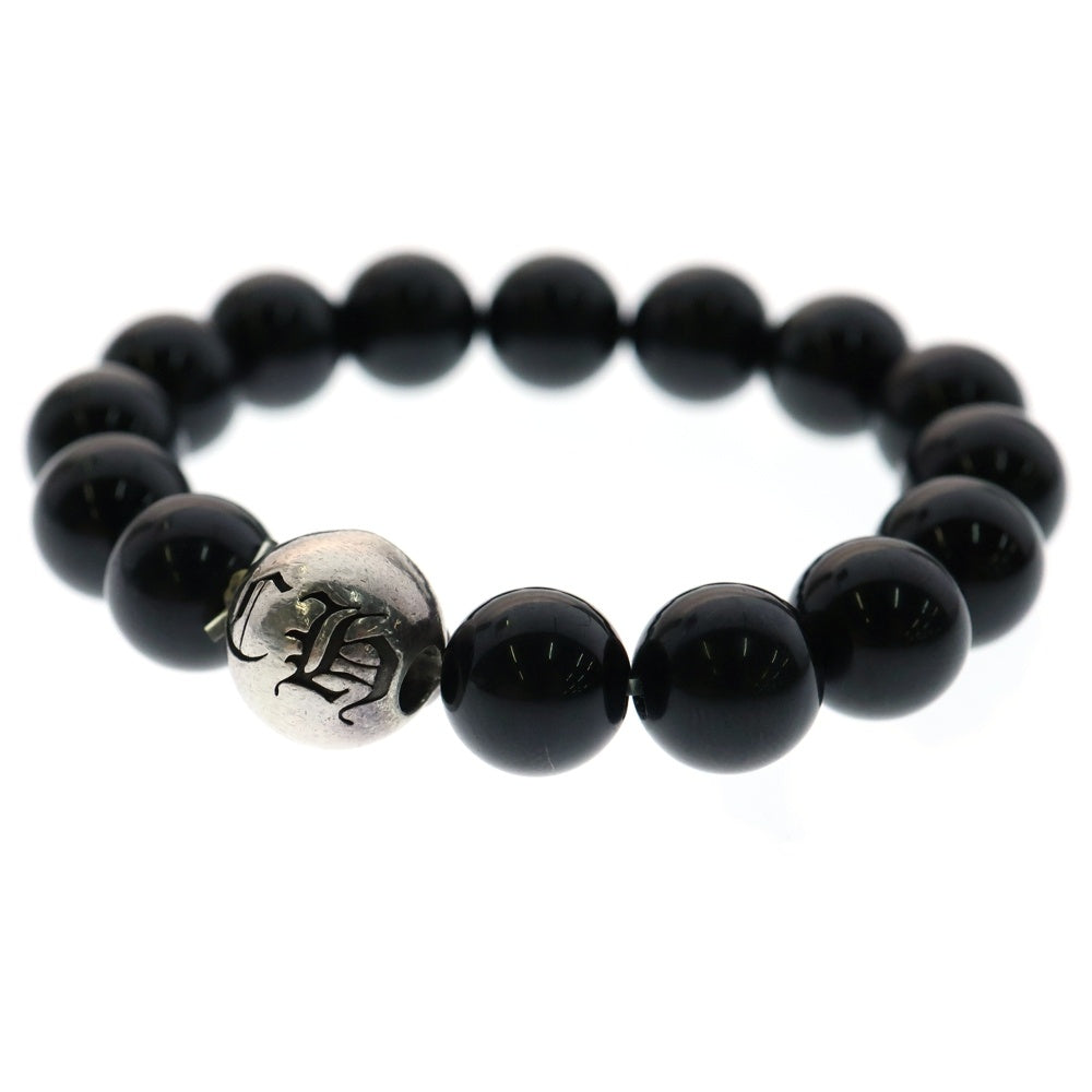 CHROME HEARTS(クロムハーツ) 8mm BEAD ブラックコーラルビーズブレスレット シルバー/ブラック