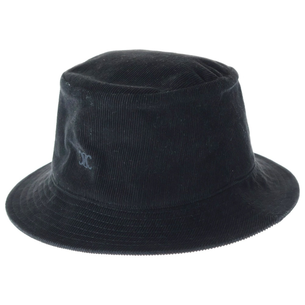 CELINE(セリーヌ) MINI TRIOMPHE BUCKET HAT IN CORDUROY ミニトリオンフ コーデュロイ バケットハット ブラック 2AUJ0665W.38NO