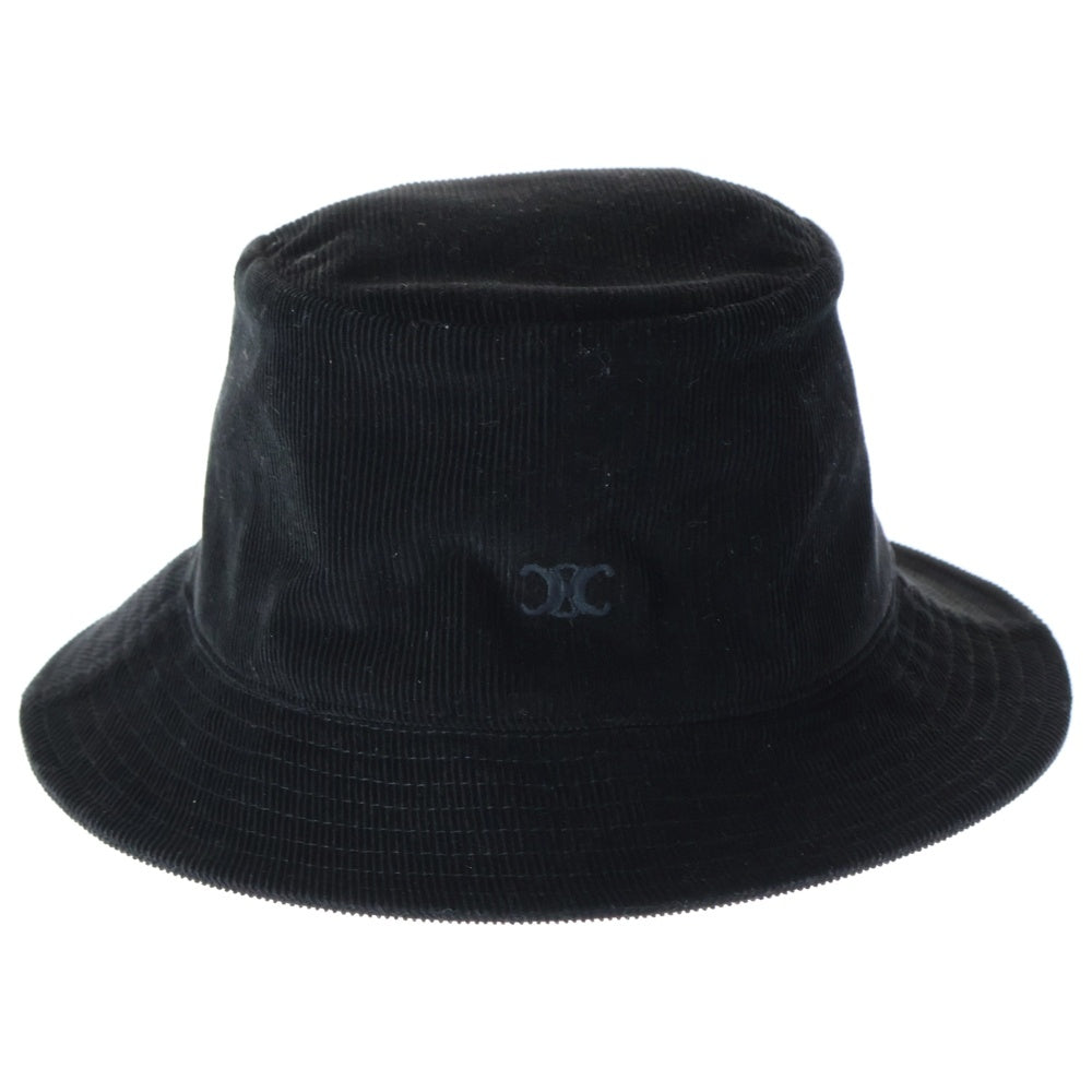 CELINE(セリーヌ) MINI TRIOMPHE BUCKET HAT IN CORDUROY ミニトリオンフ コーデュロイ バケットハット ブラック 2AUJ0665W.38NO