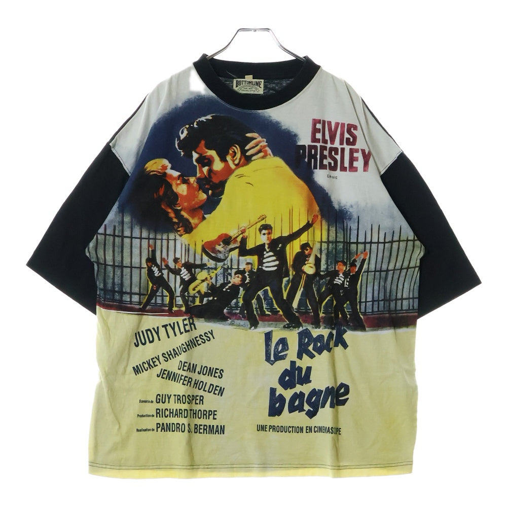 VINTAGE(ヴィンテージ) ELVIS PRESLEY RE ROCK BAGNE エルヴィスプレスリー プリント クルーネック半袖カットソー ブラック