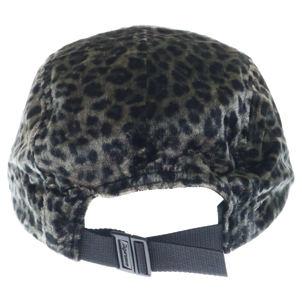SUPREME(シュプリーム) 24SS Leopard Velvet Camp Cap レオパード ベルベット キャンプキャップ ブラック