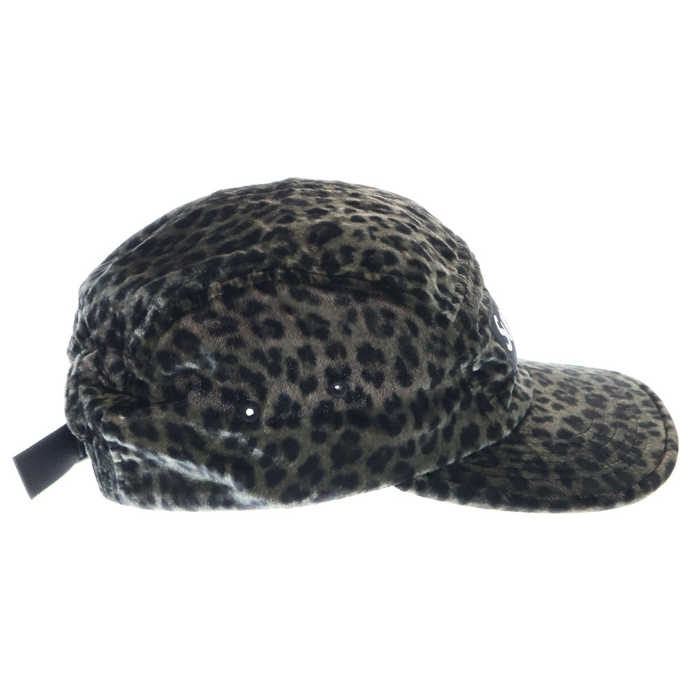 SUPREME(シュプリーム) 24SS Leopard Velvet Camp Cap レオパード ベルベット キャンプキャップ ブラック