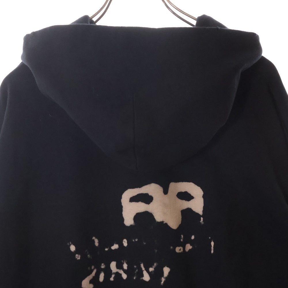 BALENCIAGA(バレンシアガ) 23SS Hand Drawn BB Icon Hoodieダメージ加工ロゴ オーバーサイズ プルオーバーパーカー T07 620973TNVQ1 1059 ブラック