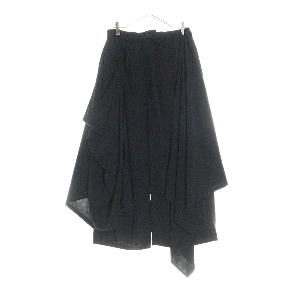 B Yohji Yamamoto(ビー ヨウジヤマモト) タキシード ワイド タックゴムハーフパンツ ブラック HN-P59-500