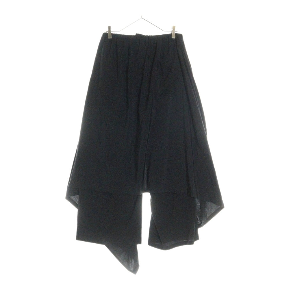 B Yohji Yamamoto(ビー ヨウジヤマモト) タキシード ワイド タックゴムハーフパンツ ブラック HN-P59-500