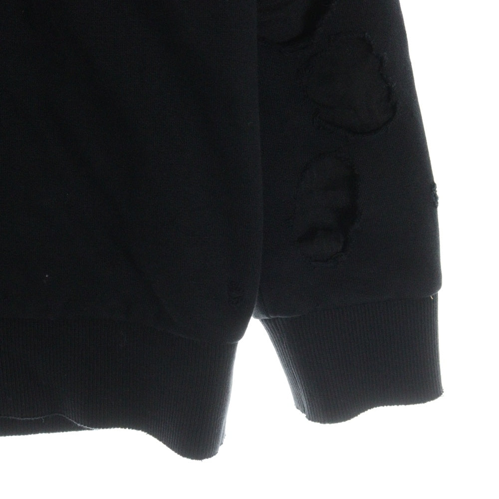 GIVENCHY(ジバンシィ) デストロイ ダメージ加工 クルーネックスウェットシャツ トレーナー 16P 7705 485 ブラック