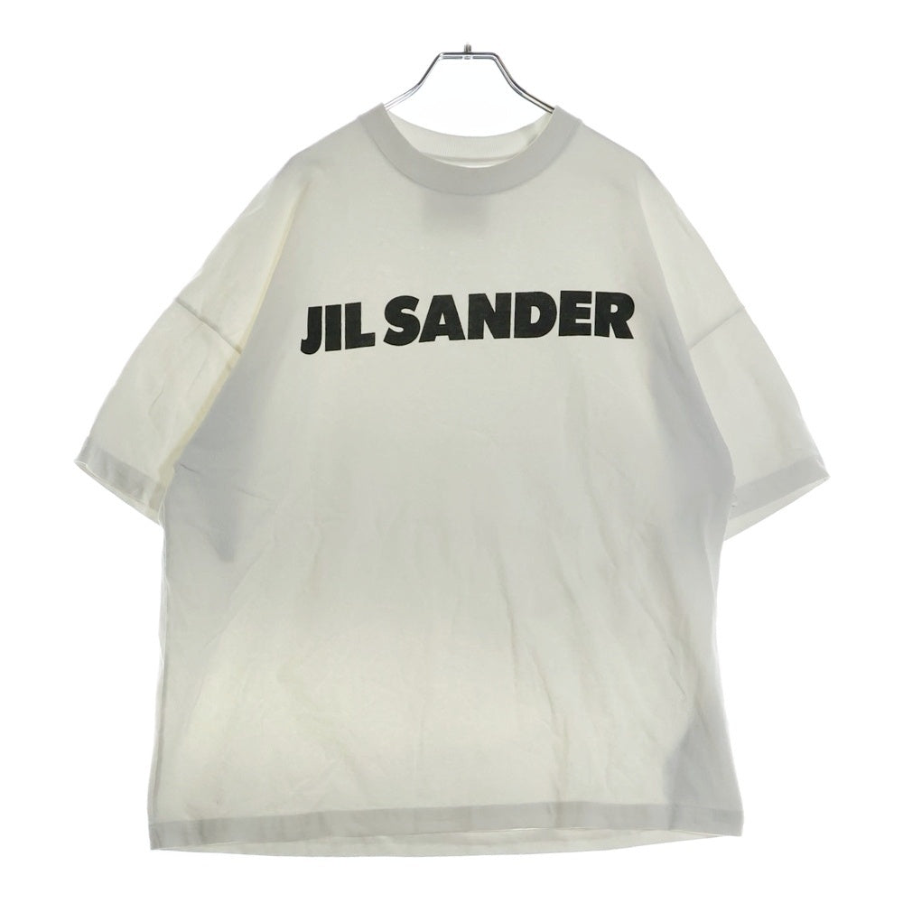 JIL SANDER(ジルサンダー) 23SS オーバーサイズ ロゴプリント クルーネック半袖カットソー J21GC0001 J45148 ホワイト