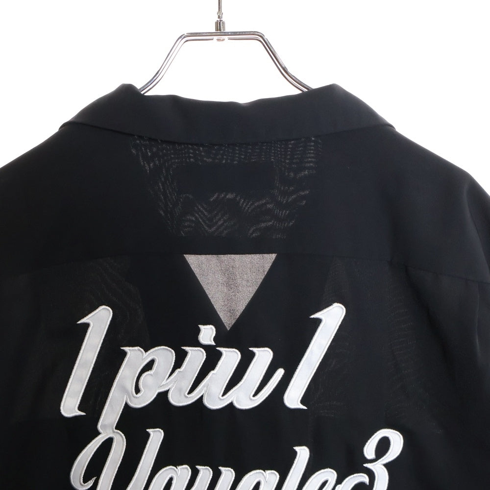 1 PIU 1 UGUALE 3 RELAX(ウノピゥウノウグァーレトレ) バックロゴ アロハ半袖シャツ ブラック USH-23028