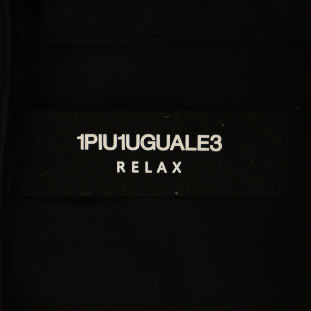 1 PIU 1 UGUALE 3 RELAX(ウノピゥウノウグァーレトレ) バックロゴ アロハ半袖シャツ ブラック USH-23028