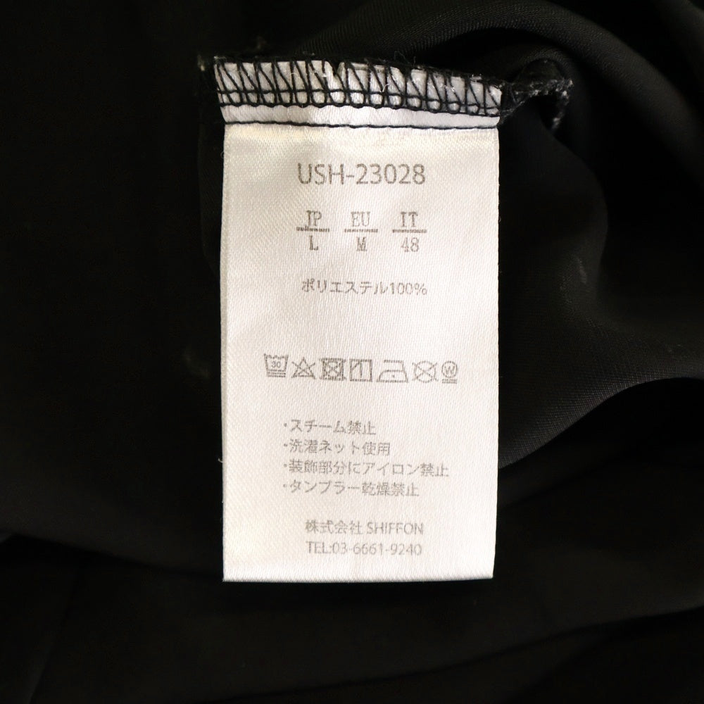 1 PIU 1 UGUALE 3 RELAX(ウノピゥウノウグァーレトレ) バックロゴ アロハ半袖シャツ ブラック USH-23028