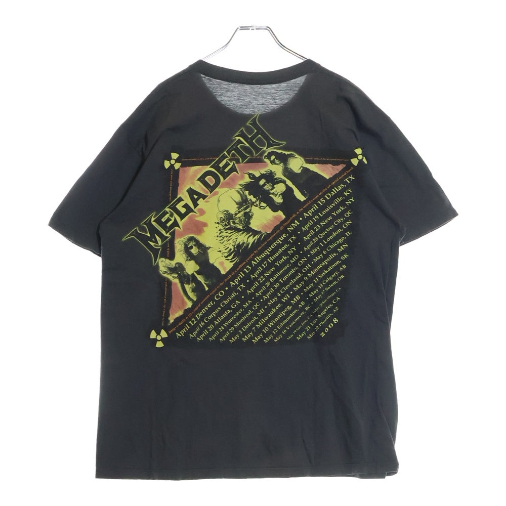 VINTAGE(ヴィンテージ) 00s MEGADETH 2008 ツアー 両面プリント Tシャツ 半袖 カットソー ブラック