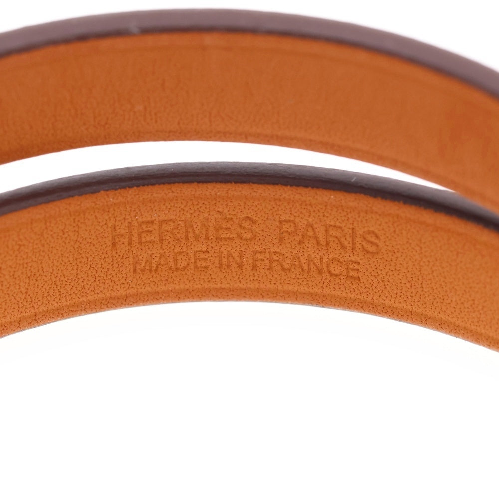 HERMES(エルメス) ミニケリー ドゥブルトゥール エトゥープ レザーブレスレット ベージュ W刻印