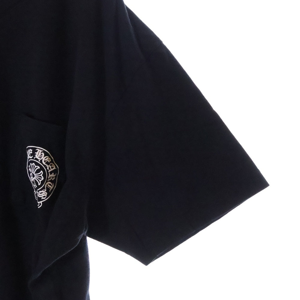 CHROME HEARTS(クロムハーツ) HONOLULU BACK CH PLUS TEE ホノルル CHプラス ホースシュー バックプリント 半袖ポケットTシャツ クルーネックカットソー ブラック