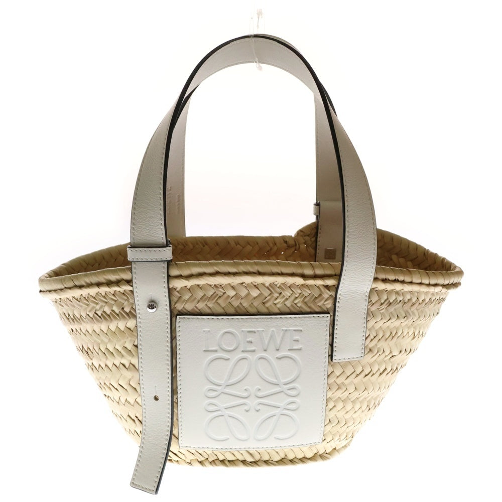 LOEWE(ロエベ) カゴバッグ ハンドバッグ バスケットバッグ アイボリー/ホワイト シルバー金具