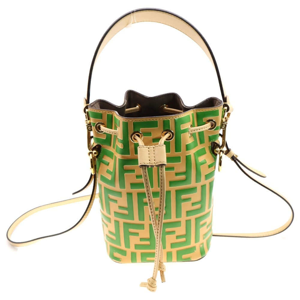 FENDI(フェンディ) ミニ モントレゾール FF ショルダーバッグ 8BS010 ベージュ/グリーン