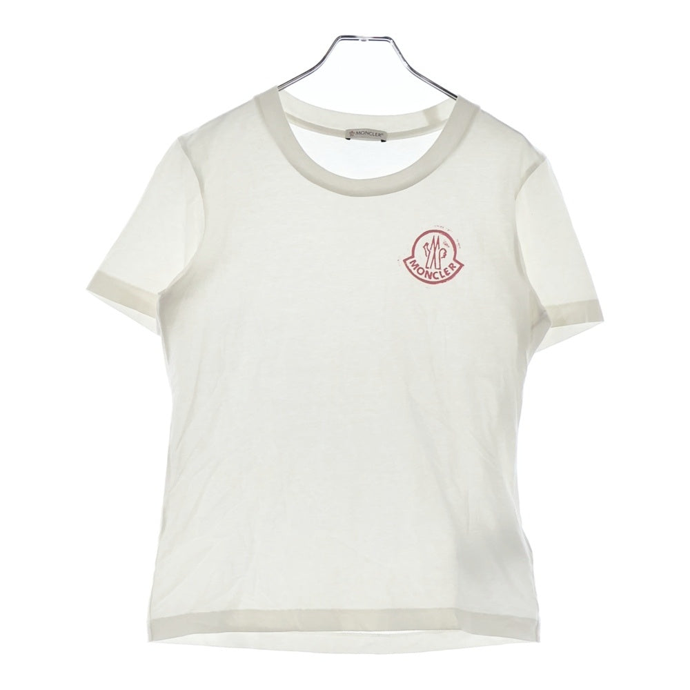 MONCLER(モンクレール) フロントロゴプリント クルーネック半袖Tシャツ G20938C00016 ホワイト