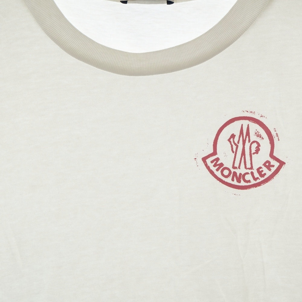 MONCLER(モンクレール) フロントロゴプリント クルーネック半袖Tシャツ G20938C00016 ホワイト
