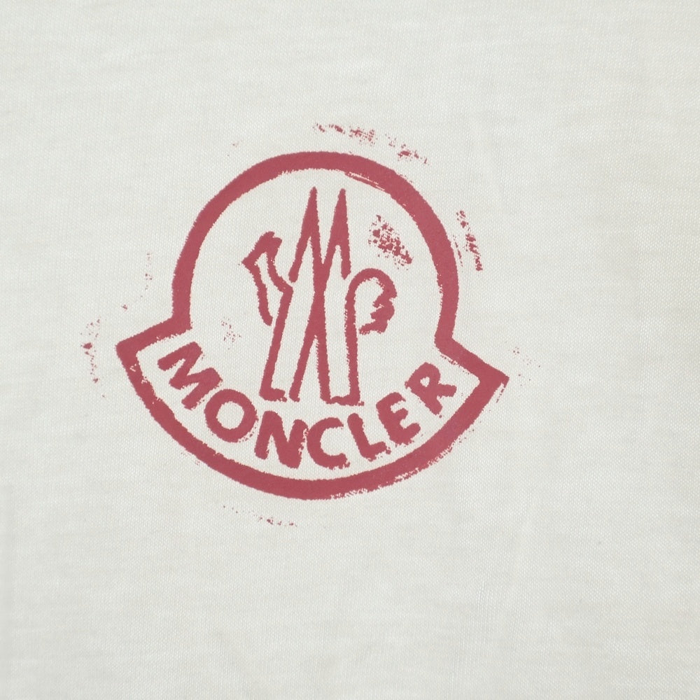 MONCLER(モンクレール) フロントロゴプリント クルーネック半袖Tシャツ G20938C00016 ホワイト