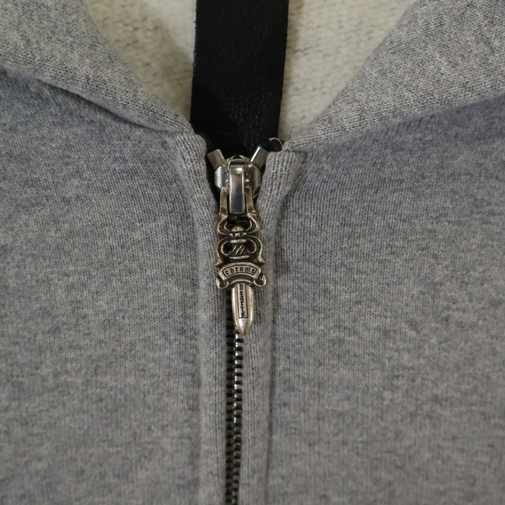 CHROME HEARTS(クロムハーツ) Y NOT クロスパッチ付きジップアップパーカー フーディー グレー