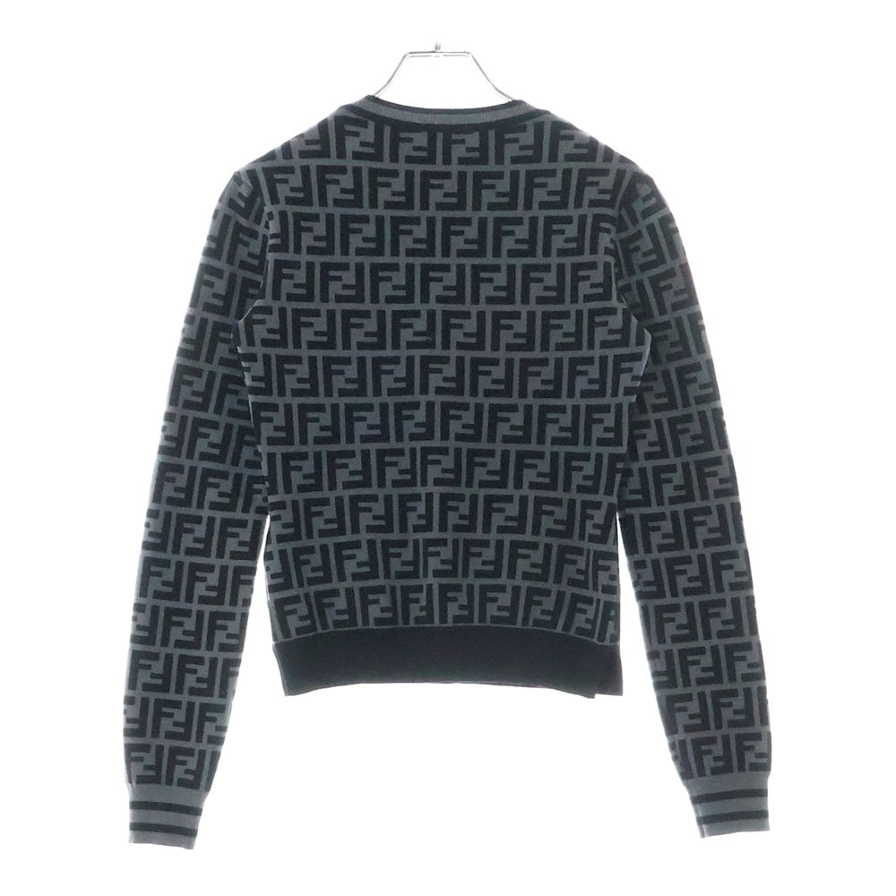 FENDI(フェンディ) FFロゴ ズッカ柄 クルーネックニットセーター FZY703 A5QG ブラック