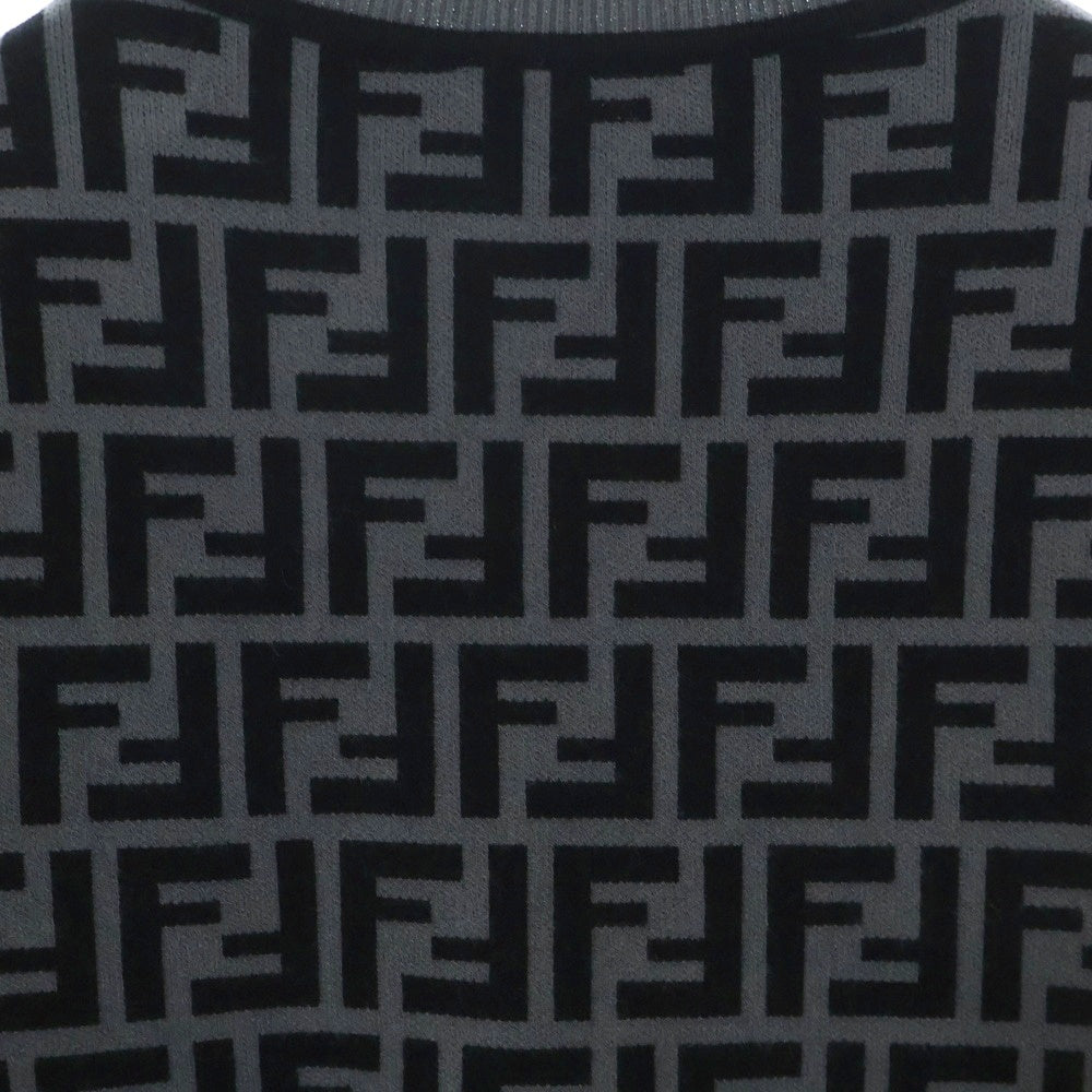 FENDI(フェンディ) FFロゴ ズッカ柄 クルーネックニットセーター FZY703 A5QG ブラック