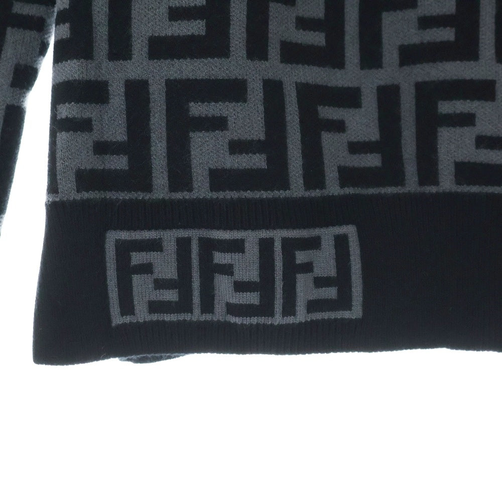FENDI(フェンディ) FFロゴ ズッカ柄 クルーネックニットセーター FZY703 A5QG ブラック