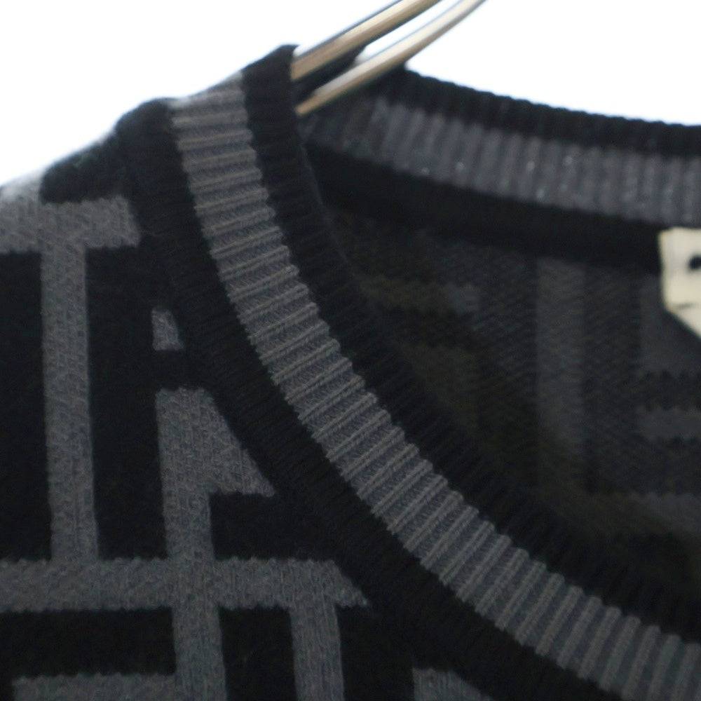 FENDI(フェンディ) FFロゴ ズッカ柄 クルーネックニットセーター FZY703 A5QG ブラック