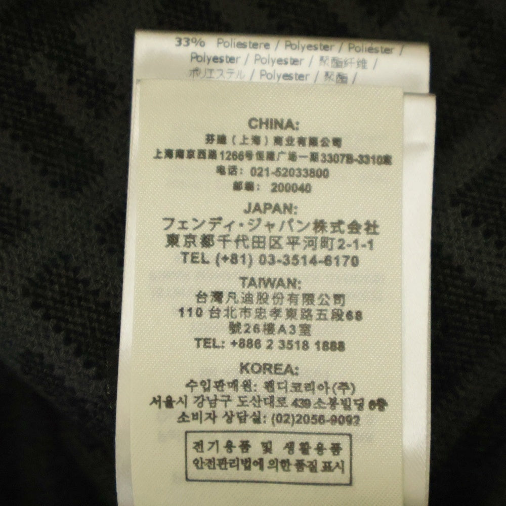 FENDI(フェンディ) FFロゴ ズッカ柄 クルーネックニットセーター FZY703 A5QG ブラック