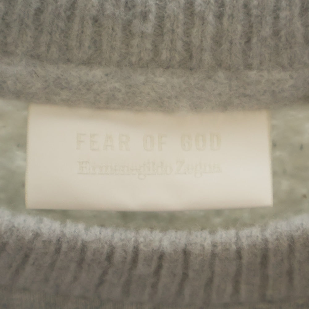 FEAR OF GOD ESSENTIALS(フィアオブゴッド エッセンシャルズ) ×Ermenegildo Zegna エルメネジルドゼニア アップリケロゴ クルーネックスウェットシャツ グレー