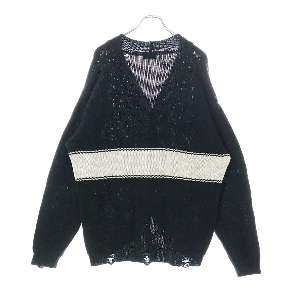 ASKYURSELF(アスクユアセルフ) Chunky Banned Knit Cardigan チャンキー ニットカーディガン ブラック