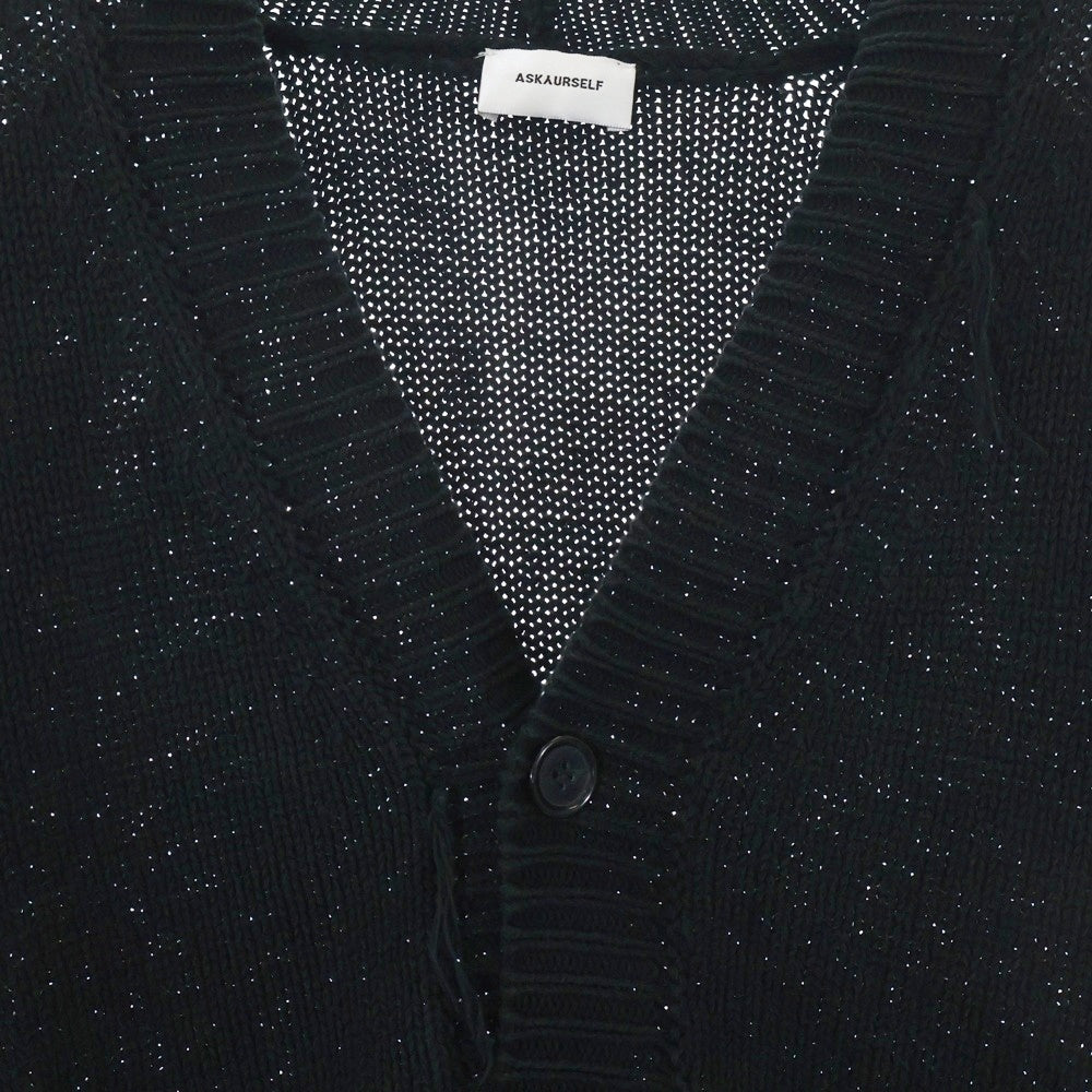 ASKYURSELF(アスクユアセルフ) Chunky Banned Knit Cardigan チャンキー ニットカーディガン ブラック