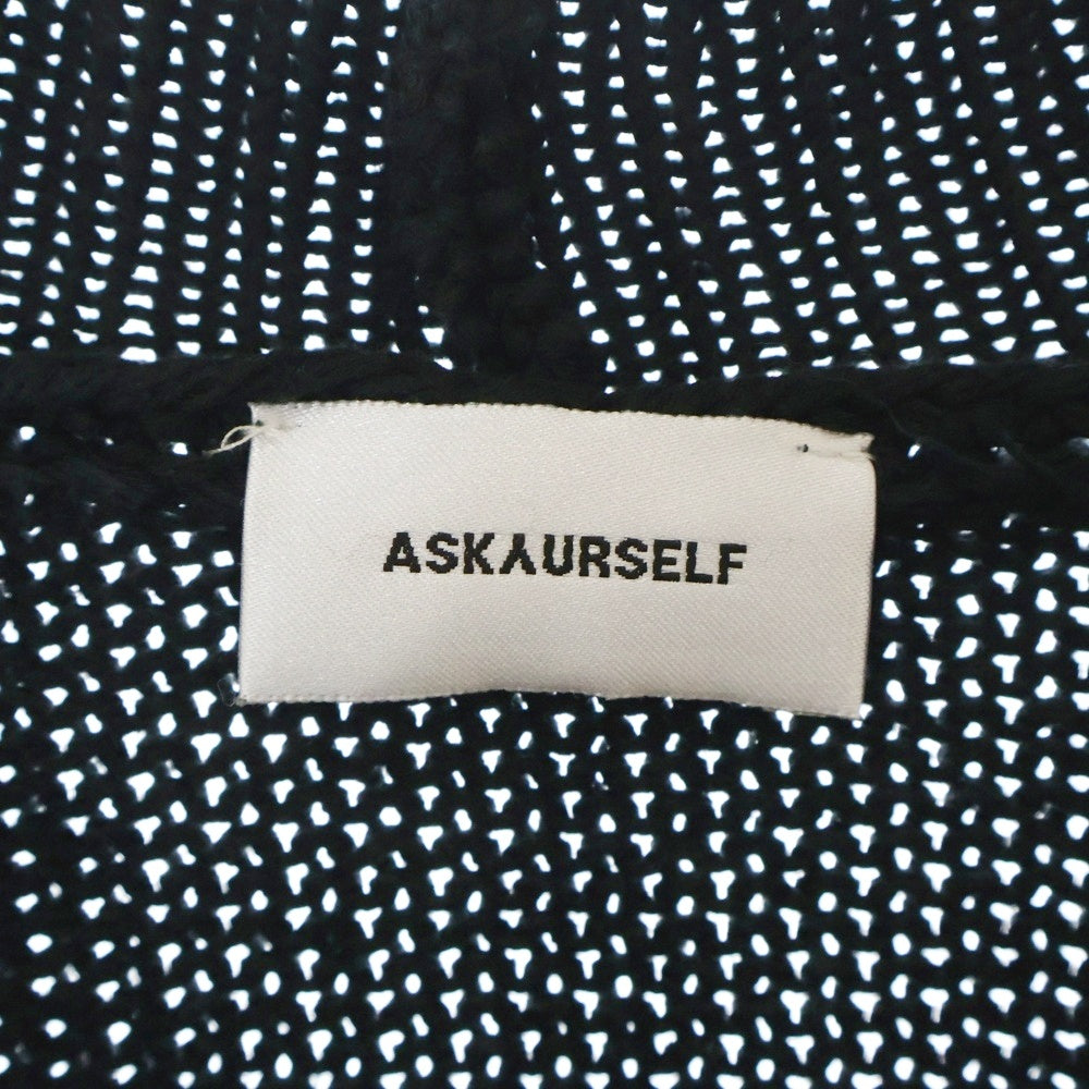 ASKYURSELF(アスクユアセルフ) Chunky Banned Knit Cardigan チャンキー ニットカーディガン ブラック