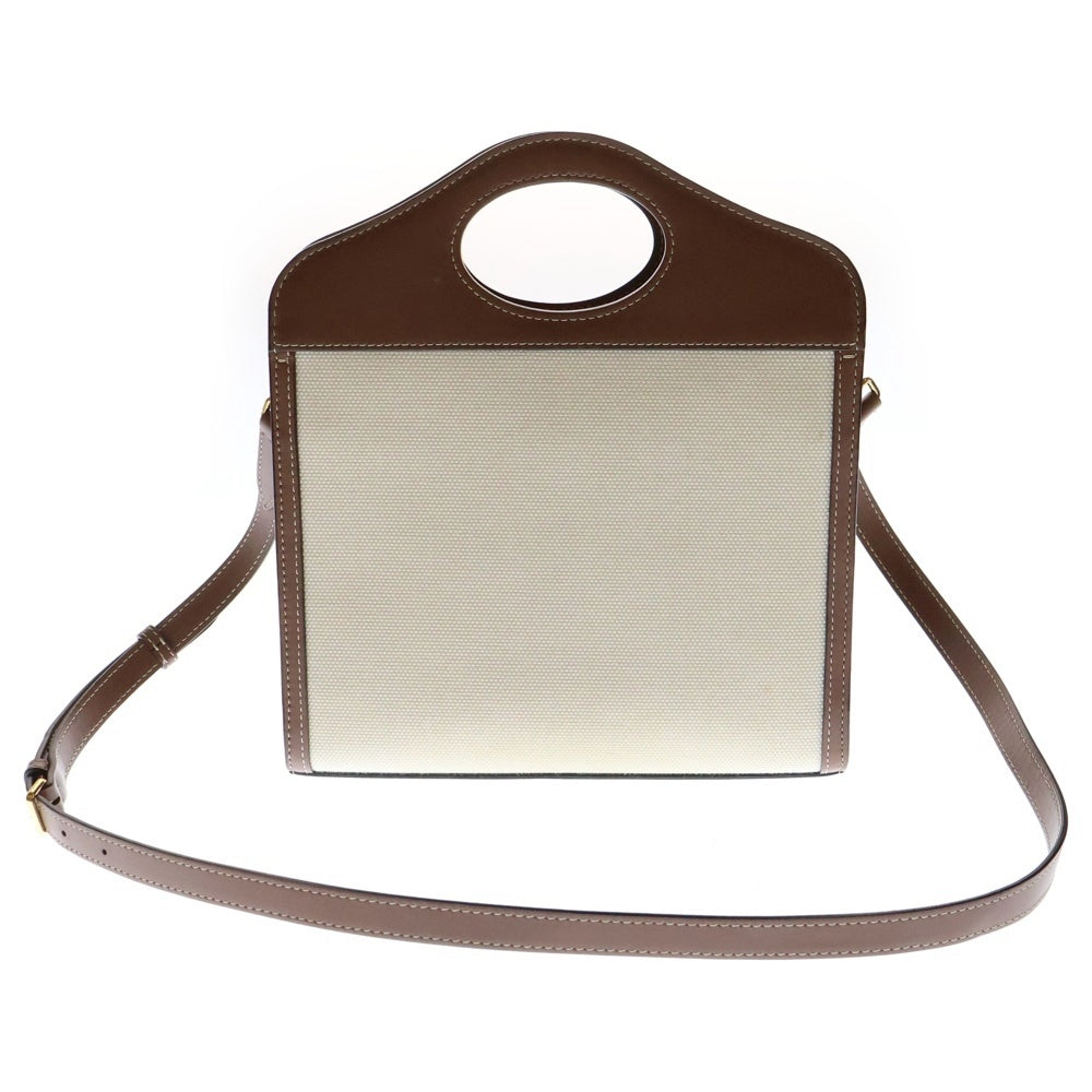 BURBERRY(バーバリー) 2WAY ホースフェリー キャンバス レザー ハンド ショルダーバッグ ベージュ レディース