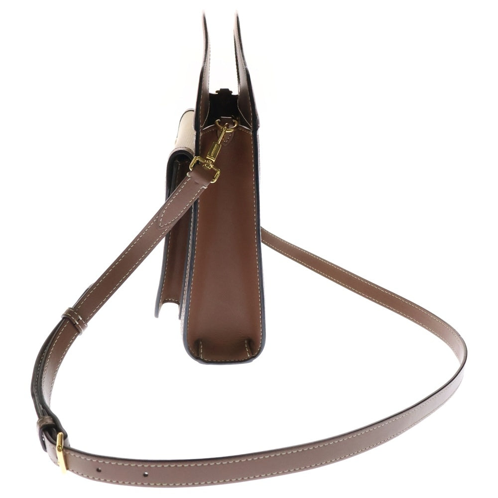 BURBERRY(バーバリー) 2WAY ホースフェリー キャンバス レザー ハンド ショルダーバッグ ベージュ レディース