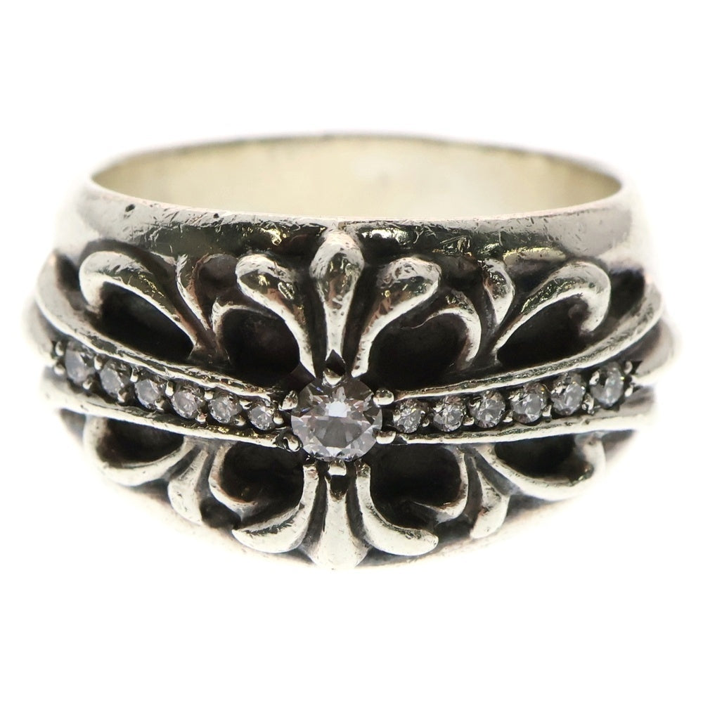 CHROME HEARTS(クロムハーツ) FLRL CRS P DMND フローラルクロス PAVEダイヤ シルバーリング