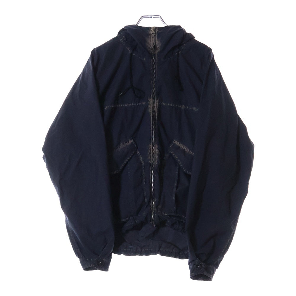 Ten C(テンシー) Mid Layer オーバーダイ フーデッド ナイロンアノラック ジャケット ブラック TC-J1618