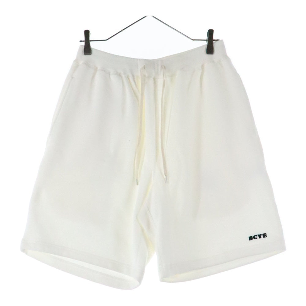 SCYE BASICS(サイベーシックス) テリー刺繍 ロゴハーフパンツ ホワイト MPT-677M
