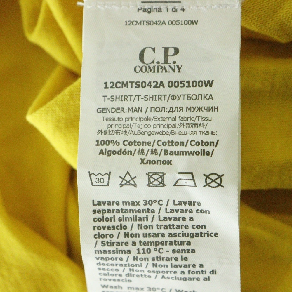 C.P. Company(シーピーカンパニー) フロントロゴプリント 半袖クルーネックTシャツカットソー 12CMTS042A イエロー