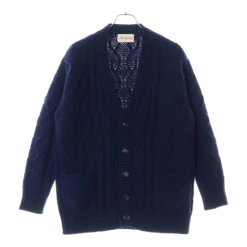 NO BRAND(ノーブランド) Mc George OF SCOTLAND (マックジョージ)ウールカシミヤニット カーディガン ブルー A0306