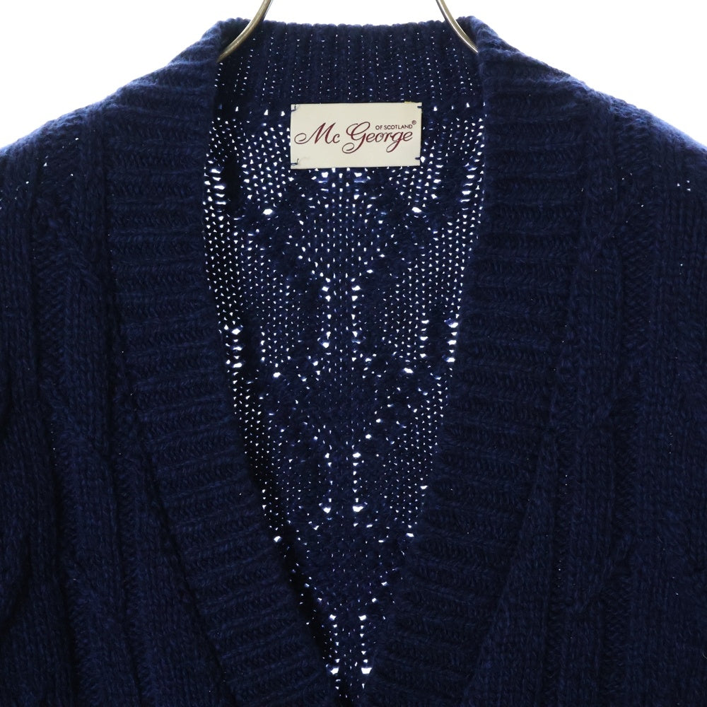 NO BRAND(ノーブランド) Mc George OF SCOTLAND (マックジョージ)ウールカシミヤニット カーディガン ブルー A0306