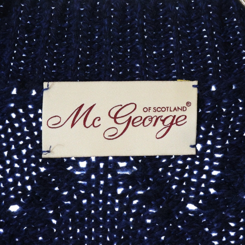 NO BRAND(ノーブランド) Mc George OF SCOTLAND (マックジョージ)ウールカシミヤニット カーディガン ブルー A0306