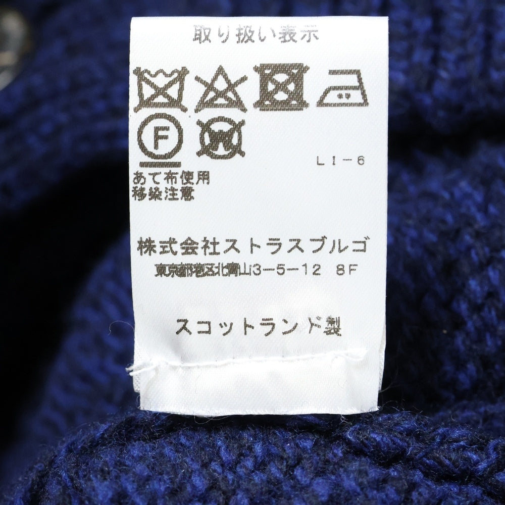 NO BRAND(ノーブランド) Mc George OF SCOTLAND (マックジョージ)ウールカシミヤニット カーディガン ブルー A0306