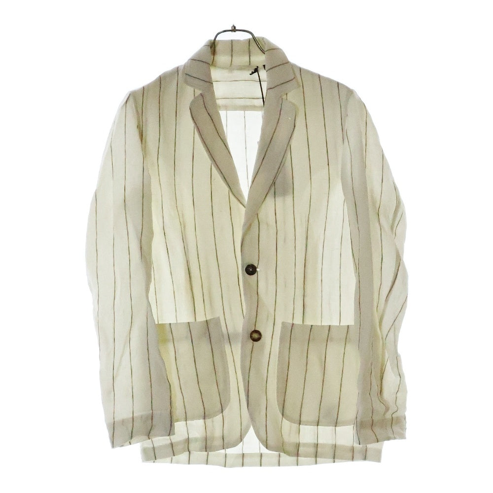 LARDINI(ラルディーニ) FABRIC ストライプ柄 テーラードジャケット ホワイト JZLJM56