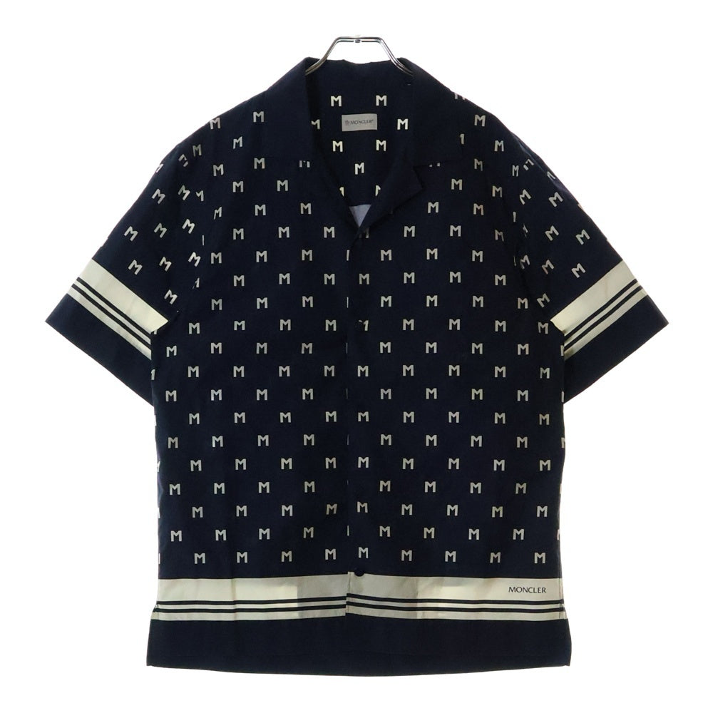 MONCLER(モンクレール) モノグラム ショートスリーブ半袖開襟シャツ ネイビー J10912F00010