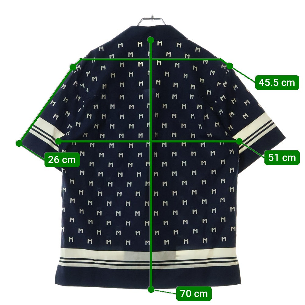 MONCLER(モンクレール) モノグラム ショートスリーブ半袖開襟シャツ ネイビー J10912F00010