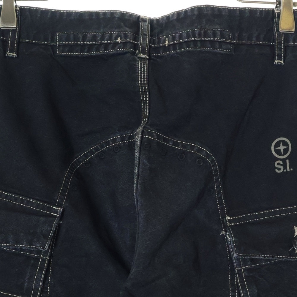 STONE ISLAND(ストーンアイランド) ロゴプリント カーゴパンツ 45143DKN ブラック