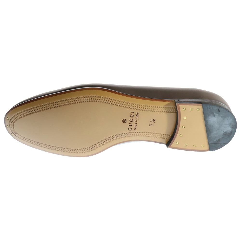 GUCCI(グッチ) ホースビット レザー ローファー 677069 ブラウン